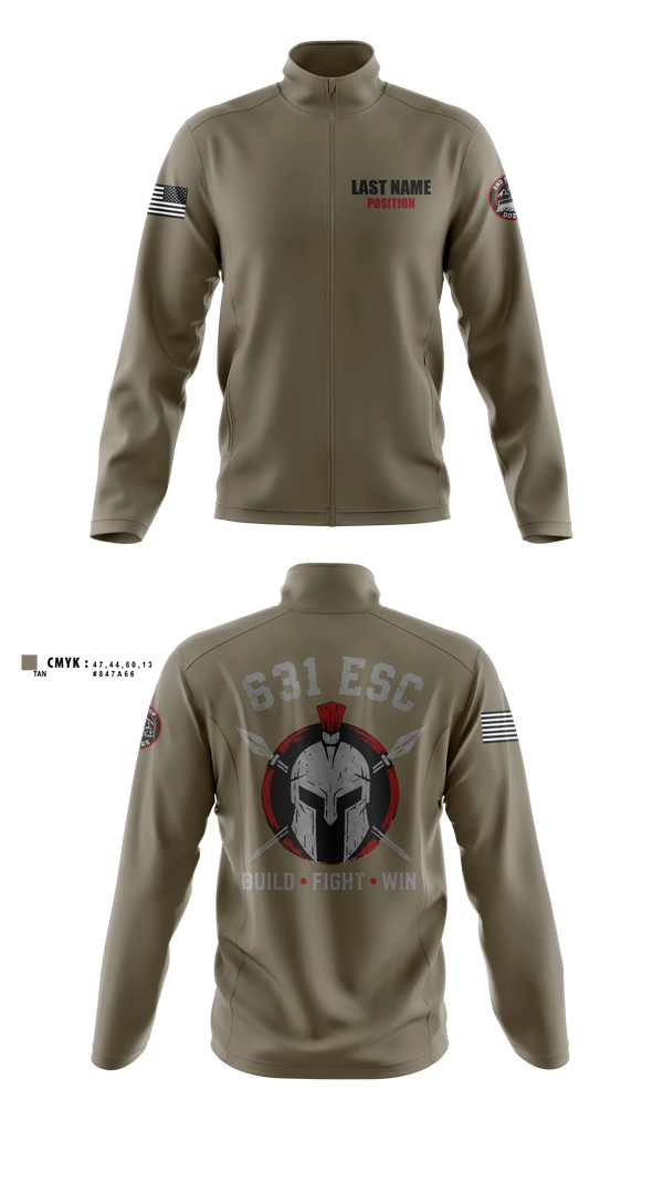 Fleece Jacket, 631st ESC, Army, Teamtime, Team time, sublimation, custom sports apparel, team uniforms, spirit wear, spiritwear, sports uniforms, custom shirts, team store, custom team store, fundraiser sports, apparel fundraiser