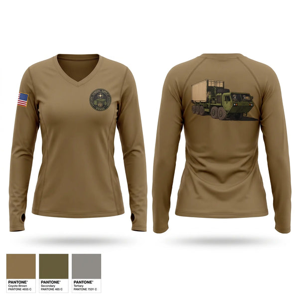 Womens Long Sleeve Vneck Shirt, 1/67, Army, Teamtime, Team time, sublimation, custom sports apparel, team uniforms, spirit wear, spiritwear, sports uniforms, custom shirts, team store, custom team store, fundraiser sports, apparel fundraiser