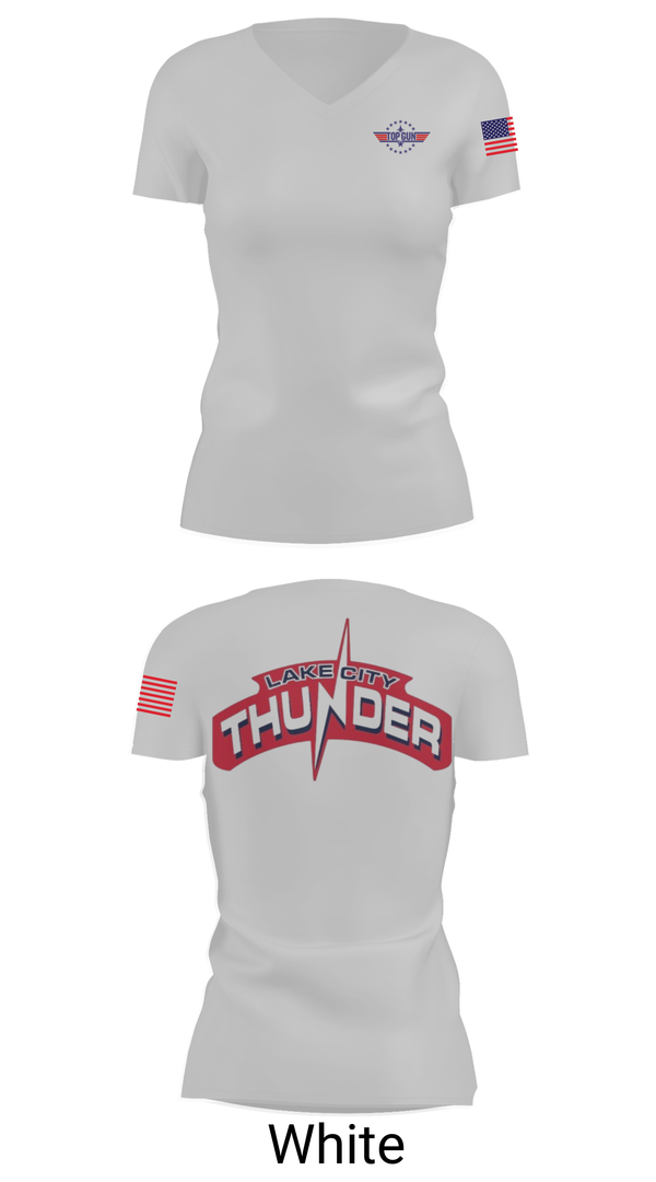 Womens Short Sleeve Vneck Shirt, Lake City Thunder, Softball, Teamtime, Team time, sublimation, custom sports apparel, team uniforms, spirit wear, spiritwear, sports uniforms, custom shirts, team store, custom team store, fundraiser sports, apparel fundraiser