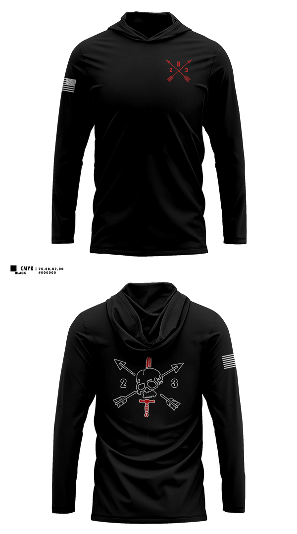 Long Sleeve hooded sunshirt, B/2/3, Army, Teamtime, Team time, sublimation, custom sports apparel, team uniforms, spirit wear, spiritwear, sports uniforms, custom shirts, team store, custom team store, fundraiser sports, apparel fundraiser