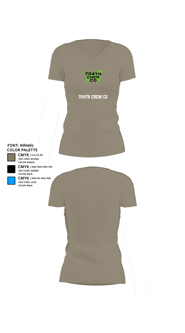 Womens Short Sleeve Vneck Shirt, 704th Chem Co, , Teamtime, Team time, sublimation, custom sports apparel, team uniforms, spirit wear, spiritwear, sports uniforms, custom shirts, team store, custom team store, fundraiser sports, apparel fundraiser