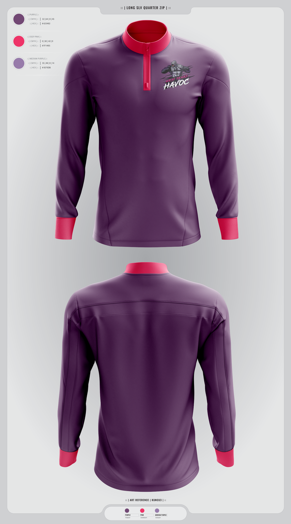 Quarter Zip Jacket, West texas Havoc, Baseball, Teamtime, Team time, sublimation, custom sports apparel, team uniforms, spirit wear, spiritwear, sports uniforms, custom shirts, team store, custom team store, fundraiser sports, apparel fundraiser
