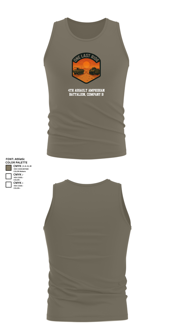 Tank Top, 4th Assault Amphibian Battalion, Company B, , Teamtime, Team time, sublimation, custom sports apparel, team uniforms, spirit wear, spiritwear, sports uniforms, custom shirts, team store, custom team store, fundraiser sports, apparel fundraiser