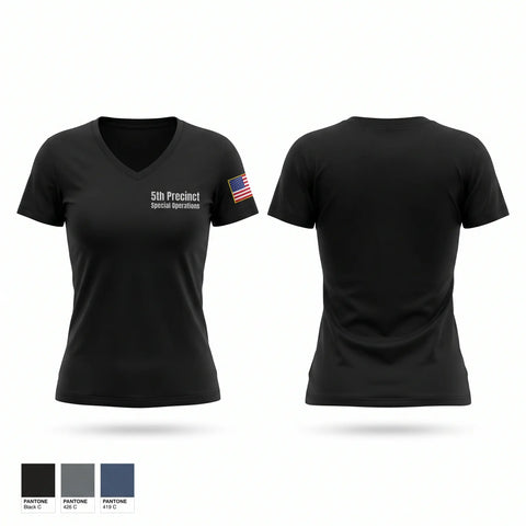 Womens Short Sleeve Vneck Shirt, 5th Precinct Special Operations, Police, Teamtime, Team time, sublimation, custom sports apparel, team uniforms, spirit wear, spiritwear, sports uniforms, custom shirts, team store, custom team store, fundraiser sports, apparel fundraiser
