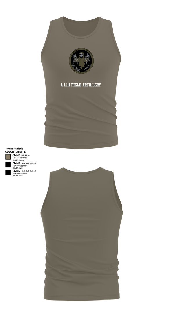 Tank Top, A 1/111 Field Artillery, , Teamtime, Team time, sublimation, custom sports apparel, team uniforms, spirit wear, spiritwear, sports uniforms, custom shirts, team store, custom team store, fundraiser sports, apparel fundraiser