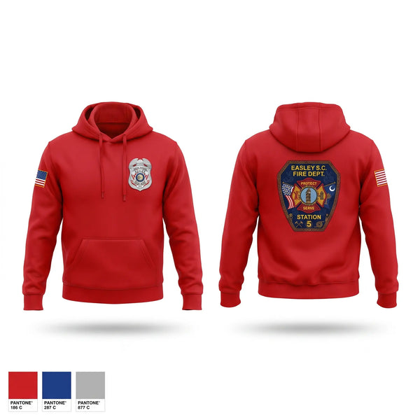 Hoodie, Easley Fire Department, Fire Department, Teamtime, Team time, sublimation, custom sports apparel, team uniforms, spirit wear, spiritwear, sports uniforms, custom shirts, team store, custom team store, fundraiser sports, apparel fundraiser