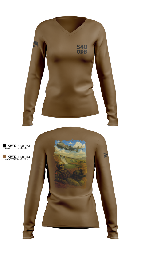 Womens Long Sleeve Vneck Shirt, ODB SYRIA, , Teamtime, Team time, sublimation, custom sports apparel, team uniforms, spirit wear, spiritwear, sports uniforms, custom shirts, team store, custom team store, fundraiser sports, apparel fundraiser
