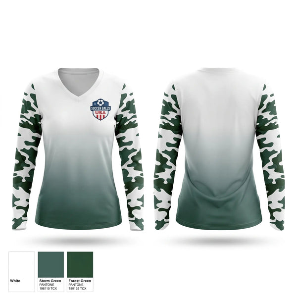 Womens Long Sleeve Vneck Shirt, The Soccer Shop USA, Men's Soccer, Teamtime, Team time, sublimation, custom sports apparel, team uniforms, spirit wear, spiritwear, sports uniforms, custom shirts, team store, custom team store, fundraiser sports, apparel fundraiser