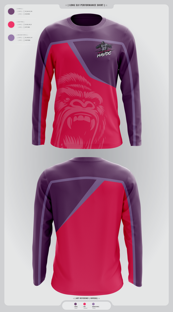 Long Sleeve Performance Shirt, West texas Havoc, Baseball, Teamtime, Team time, sublimation, custom sports apparel, team uniforms, spirit wear, spiritwear, sports uniforms, custom shirts, team store, custom team store, fundraiser sports, apparel fundraiser