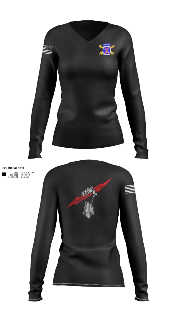 Womens Long Sleeve Vneck Shirt, 10mtn FIST, , Teamtime, Team time, sublimation, custom sports apparel, team uniforms, spirit wear, spiritwear, sports uniforms, custom shirts, team store, custom team store, fundraiser sports, apparel fundraiser