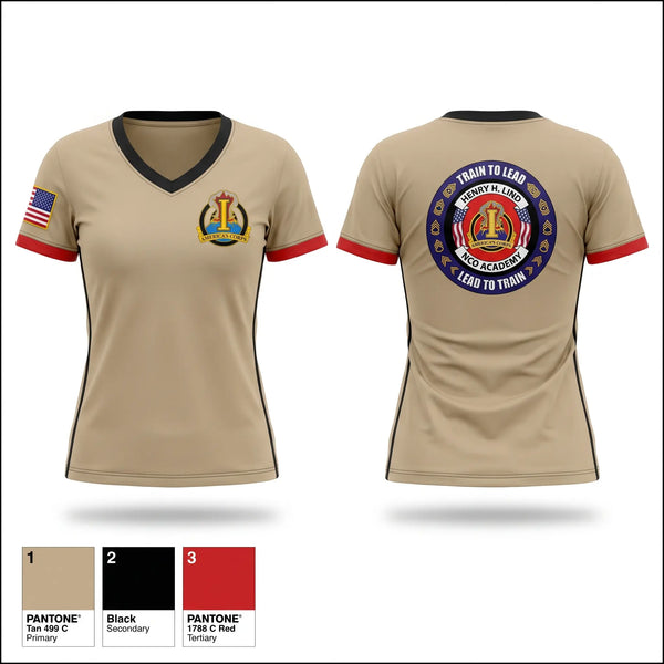 Womens Short Sleeve Vneck Shirt, Henry H. Lind NCO Academy, Army, Teamtime, Team time, sublimation, custom sports apparel, team uniforms, spirit wear, spiritwear, sports uniforms, custom shirts, team store, custom team store, fundraiser sports, apparel fundraiser