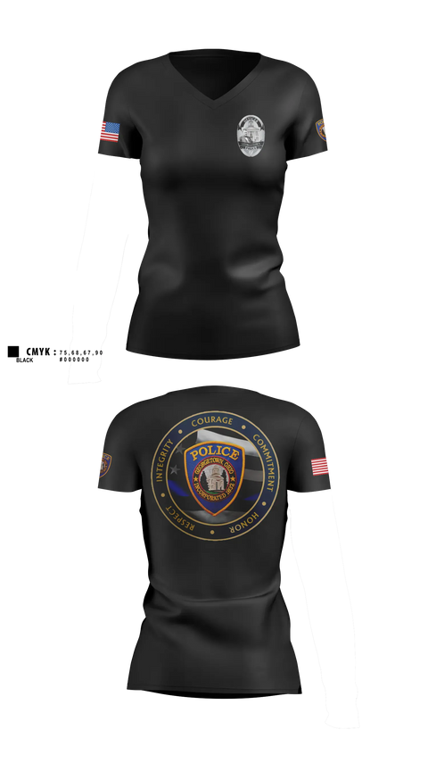 Womens Short Sleeve Vneck Shirt, Georgetown Police Department, Police, Teamtime, Team time, sublimation, custom sports apparel, team uniforms, spirit wear, spiritwear, sports uniforms, custom shirts, team store, custom team store, fundraiser sports, apparel fundraiser