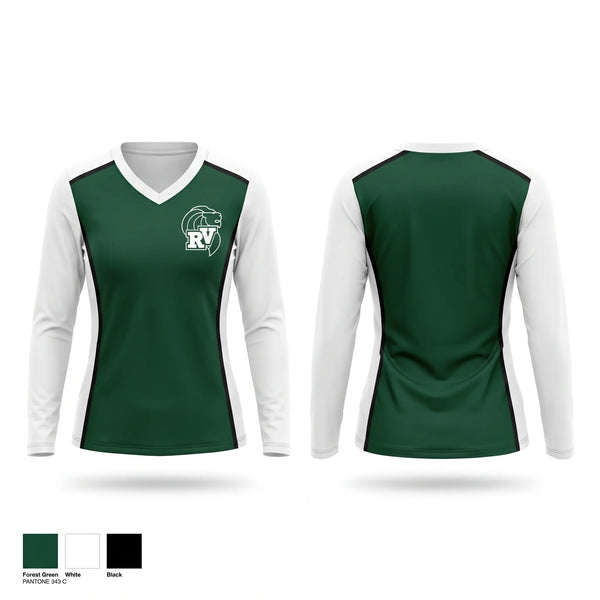 Womens Long Sleeve Vneck Shirt, Raritan Valley Community College, Softball, Teamtime, Team time, sublimation, custom sports apparel, team uniforms, spirit wear, spiritwear, sports uniforms, custom shirts, team store, custom team store, fundraiser sports, apparel fundraiser