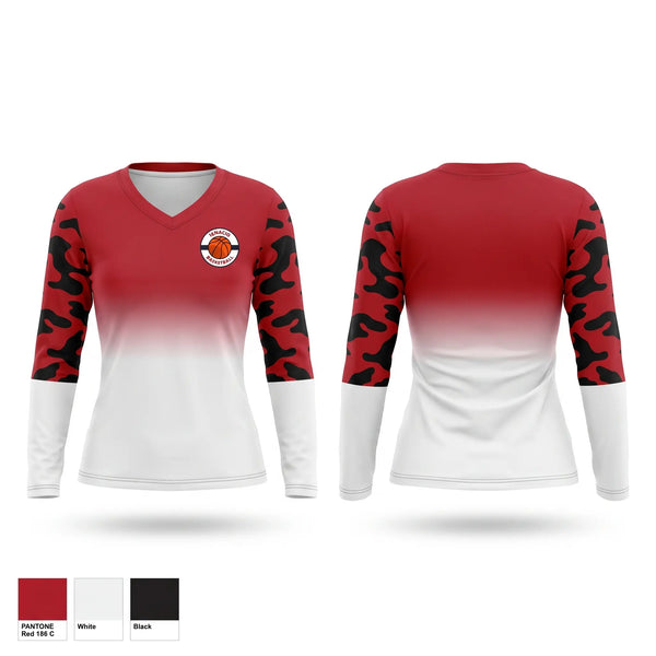Womens Long Sleeve Vneck Shirt, Ignacio Bobcats, Men's Basketball, Teamtime, Team time, sublimation, custom sports apparel, team uniforms, spirit wear, spiritwear, sports uniforms, custom shirts, team store, custom team store, fundraiser sports, apparel fundraiser