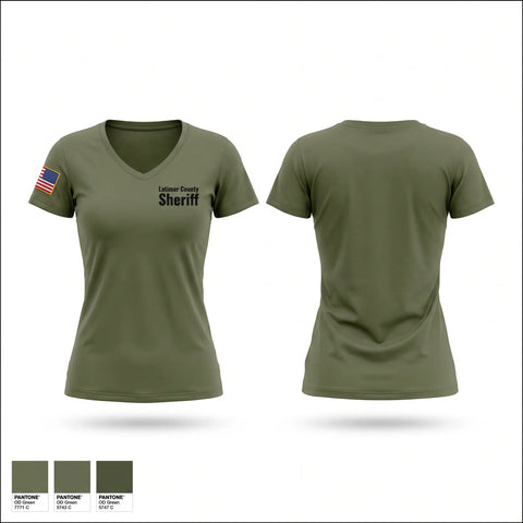 Womens Short Sleeve Vneck Shirt, Latimer County Sheriff, Police, Teamtime, Team time, sublimation, custom sports apparel, team uniforms, spirit wear, spiritwear, sports uniforms, custom shirts, team store, custom team store, fundraiser sports, apparel fundraiser