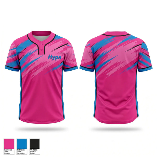 Two Button Softball Jersey, Hype, Softball, Teamtime, Team time, sublimation, custom sports apparel, team uniforms, spirit wear, spiritwear, sports uniforms, custom shirts, team store, custom team store, fundraiser sports, apparel fundraiser