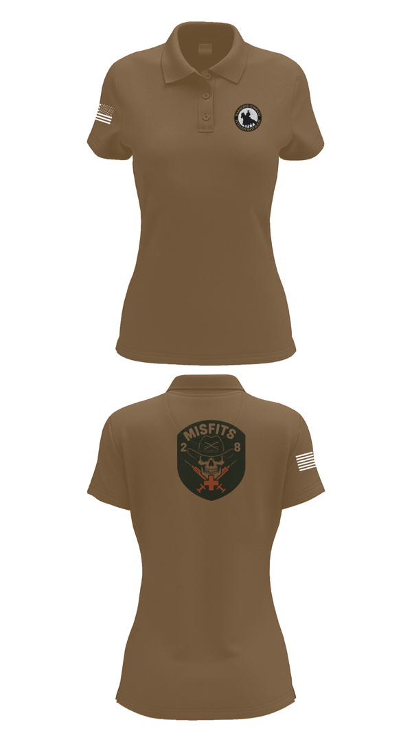 Womens Short Sleeve Performance Polo, 2-8 Cav, HHC, Medic Platoon, , Teamtime, Team time, sublimation, custom sports apparel, team uniforms, spirit wear, spiritwear, sports uniforms, custom shirts, team store, custom team store, fundraiser sports, apparel fundraiser