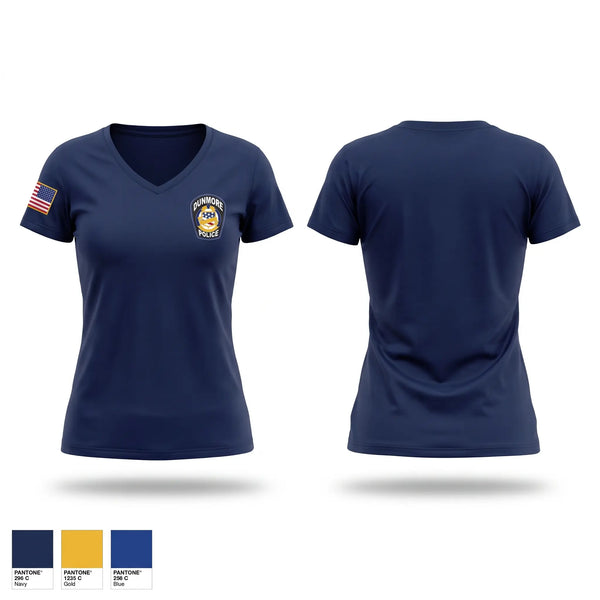 Womens Short Sleeve Vneck Shirt, Dunmore Police Department, Police, Teamtime, Team time, sublimation, custom sports apparel, team uniforms, spirit wear, spiritwear, sports uniforms, custom shirts, team store, custom team store, fundraiser sports, apparel fundraiser