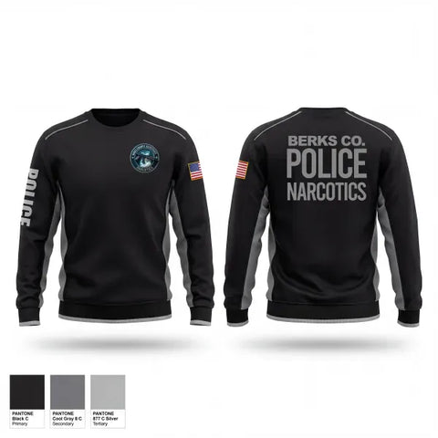 Crew Neck Sweatshirt, Berks County Detectives Narcotics, Police, Teamtime, Team time, sublimation, custom sports apparel, team uniforms, spirit wear, spiritwear, sports uniforms, custom shirts, team store, custom team store, fundraiser sports, apparel fundraiser