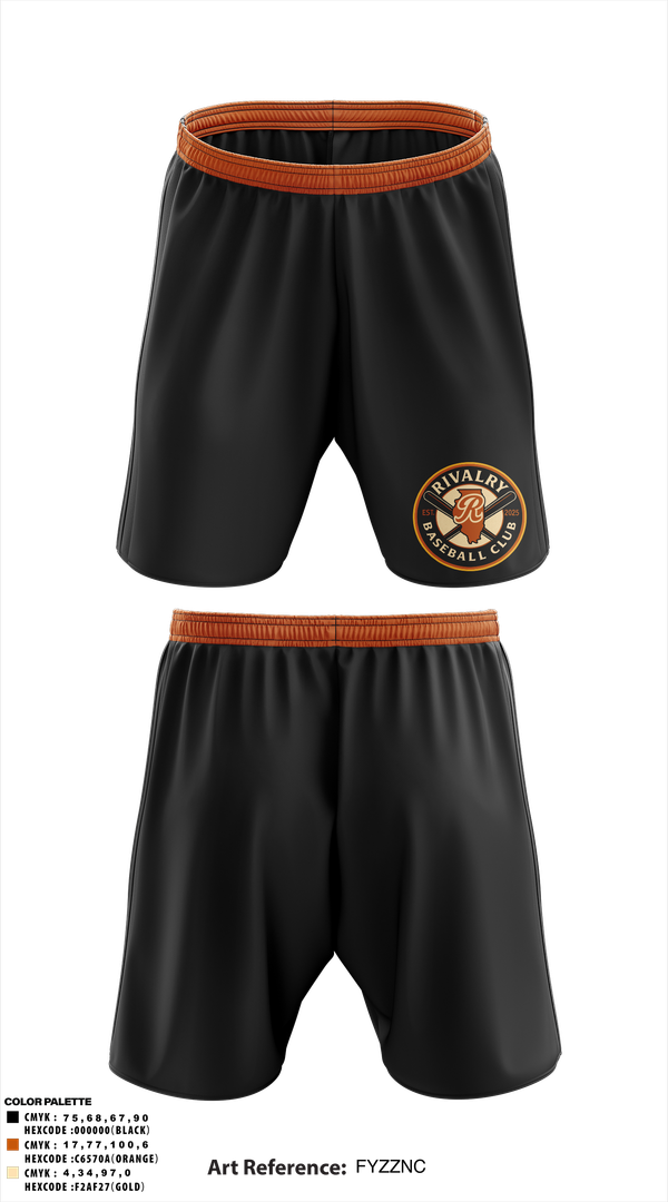 Athletic Shorts With Pockets, Rivalry Baseball Club, Baseball, Teamtime, Team time, sublimation, custom sports apparel, team uniforms, spirit wear, spiritwear, sports uniforms, custom shirts, team store, custom team store, fundraiser sports, apparel fundraiser