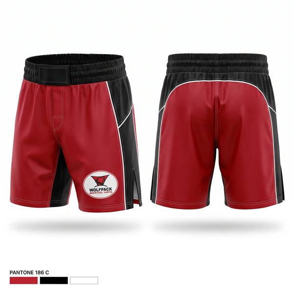 Fight Shorts, Wolfpack Martial Arts, , Teamtime, Team time, sublimation, custom sports apparel, team uniforms, spirit wear, spiritwear, sports uniforms, custom shirts, team store, custom team store, fundraiser sports, apparel fundraiser