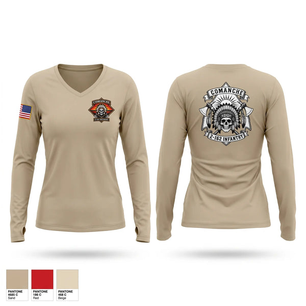 Womens Long Sleeve Vneck Shirt, 2-162 IN, Army, Teamtime, Team time, sublimation, custom sports apparel, team uniforms, spirit wear, spiritwear, sports uniforms, custom shirts, team store, custom team store, fundraiser sports, apparel fundraiser