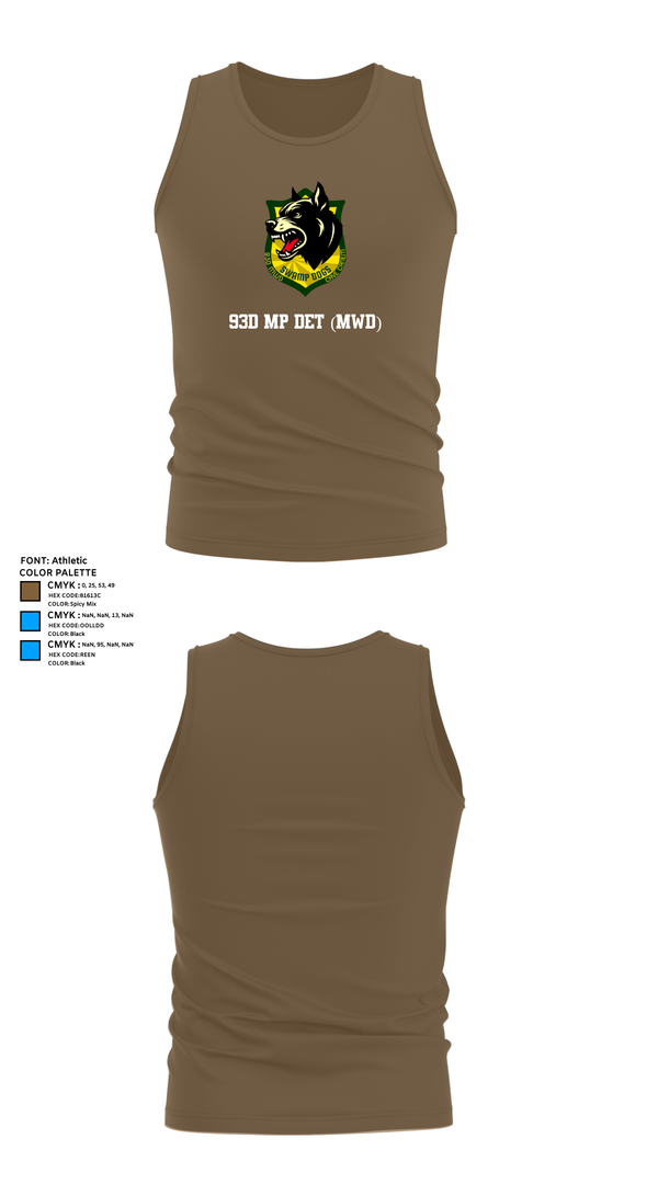 Tank Top, 93D MP DET (MWD), , Teamtime, Team time, sublimation, custom sports apparel, team uniforms, spirit wear, spiritwear, sports uniforms, custom shirts, team store, custom team store, fundraiser sports, apparel fundraiser