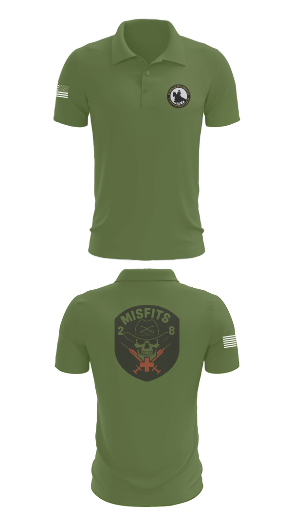 Short Sleeve Performance Polo, 2-8 Cav, HHC, Medic Platoon, , Teamtime, Team time, sublimation, custom sports apparel, team uniforms, spirit wear, spiritwear, sports uniforms, custom shirts, team store, custom team store, fundraiser sports, apparel fundraiser