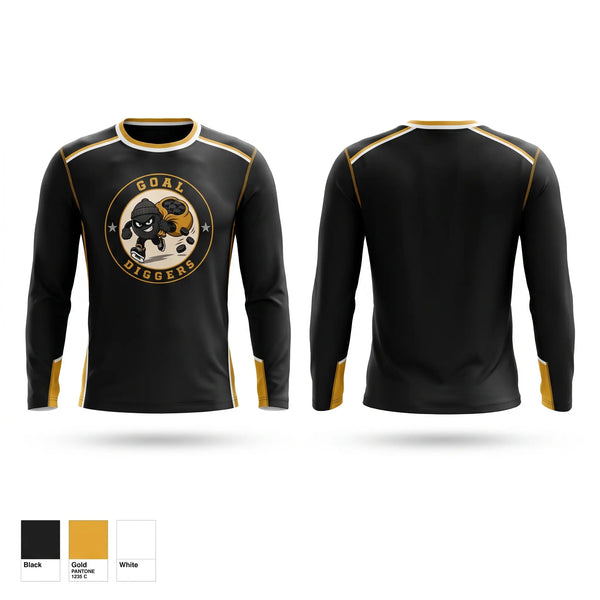 Long Sleeve Performance Shirt, GOAL DIGGERS, Ice Hockey, Teamtime, Team time, sublimation, custom sports apparel, team uniforms, spirit wear, spiritwear, sports uniforms, custom shirts, team store, custom team store, fundraiser sports, apparel fundraiser