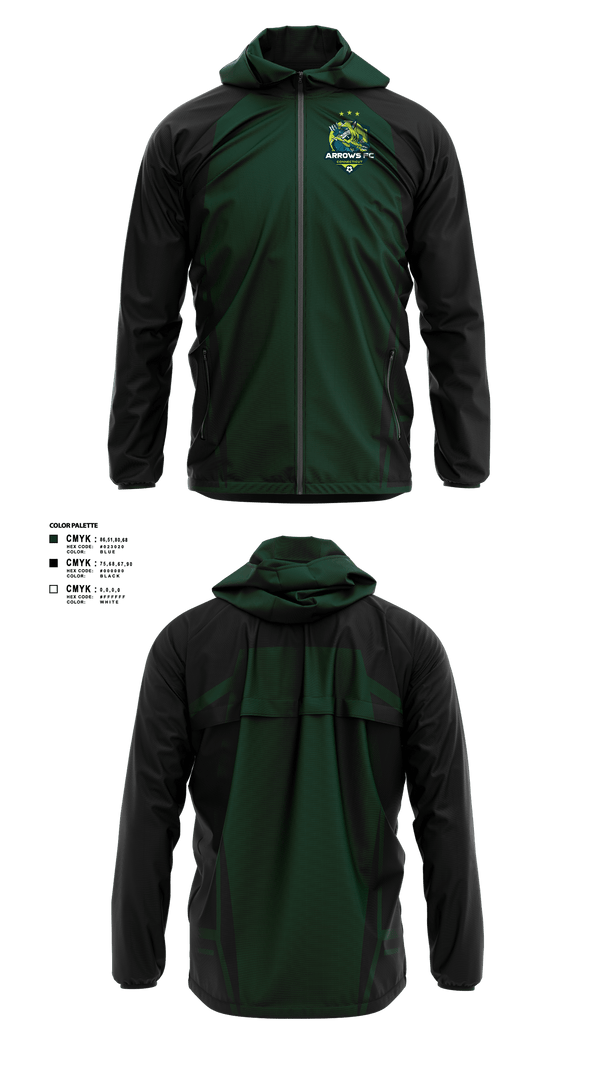 Windbreaker, ARROWS FC, Men's Soccer, Teamtime, Team time, sublimation, custom sports apparel, team uniforms, spirit wear, spiritwear, sports uniforms, custom shirts, team store, custom team store, fundraiser sports, apparel fundraiser