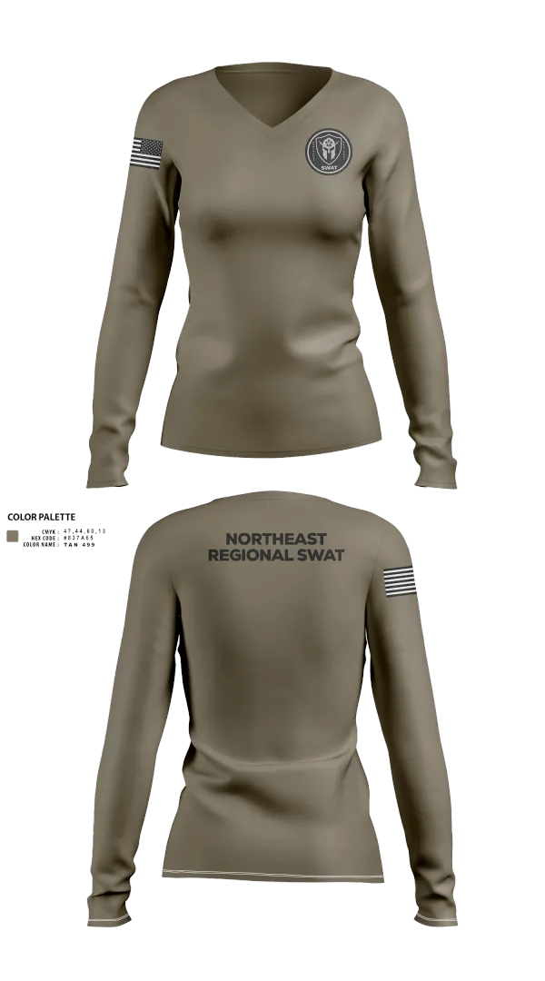 Womens Long Sleeve Vneck Shirt, Swat, , Teamtime, Team time, sublimation, custom sports apparel, team uniforms, spirit wear, spiritwear, sports uniforms, custom shirts, team store, custom team store, fundraiser sports, apparel fundraiser