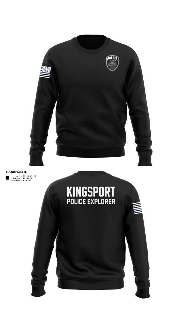 Crew Neck Sweatshirt, Kingsport Police Explorer Post, Police, Teamtime, Team time, sublimation, custom sports apparel, team uniforms, spirit wear, spiritwear, sports uniforms, custom shirts, team store, custom team store, fundraiser sports, apparel fundraiser