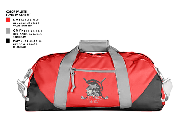 Duffle Bag, Southeastern Trojans, Golf, Teamtime, Team time, sublimation, custom sports apparel, team uniforms, spirit wear, spiritwear, sports uniforms, custom shirts, team store, custom team store, fundraiser sports, apparel fundraiser