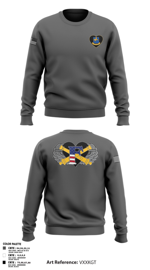 Crew Neck Sweatshirt, Freedom BTRY, 1-320th FAR, , Teamtime, Team time, sublimation, custom sports apparel, team uniforms, spirit wear, spiritwear, sports uniforms, custom shirts, team store, custom team store, fundraiser sports, apparel fundraiser