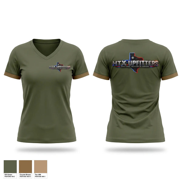 Womens Short Sleeve Vneck Shirt, HTX.UPFITTERS, , Teamtime, Team time, sublimation, custom sports apparel, team uniforms, spirit wear, spiritwear, sports uniforms, custom shirts, team store, custom team store, fundraiser sports, apparel fundraiser