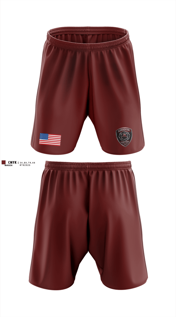 Athletic Shorts With Pockets, Addison volunteer, Fire Department, Teamtime, Team time, sublimation, custom sports apparel, team uniforms, spirit wear, spiritwear, sports uniforms, custom shirts, team store, custom team store, fundraiser sports, apparel fundraiser