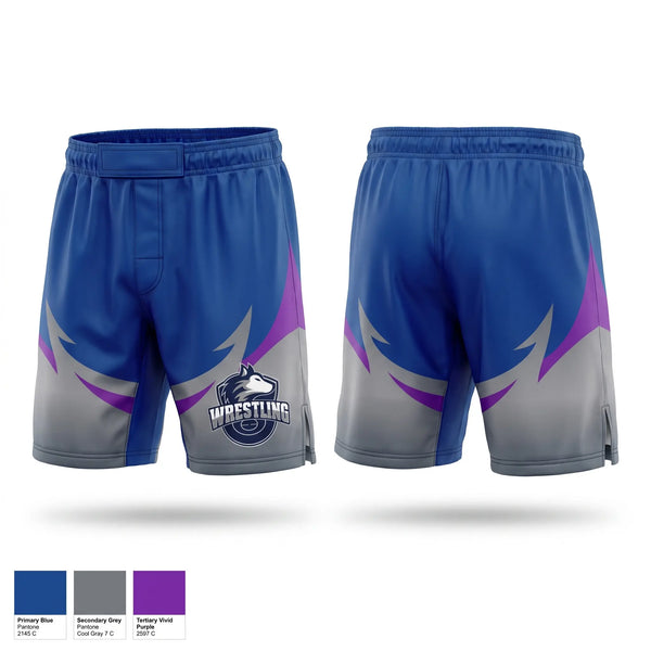 Fight Shorts, Huskies, Wrestling, Teamtime, Team time, sublimation, custom sports apparel, team uniforms, spirit wear, spiritwear, sports uniforms, custom shirts, team store, custom team store, fundraiser sports, apparel fundraiser