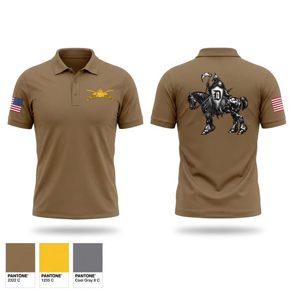 Short Sleeve Performance Polo, Defender Troop 1-94 CAV, National Guard, Teamtime, Team time, sublimation, custom sports apparel, team uniforms, spirit wear, spiritwear, sports uniforms, custom shirts, team store, custom team store, fundraiser sports, apparel fundraiser