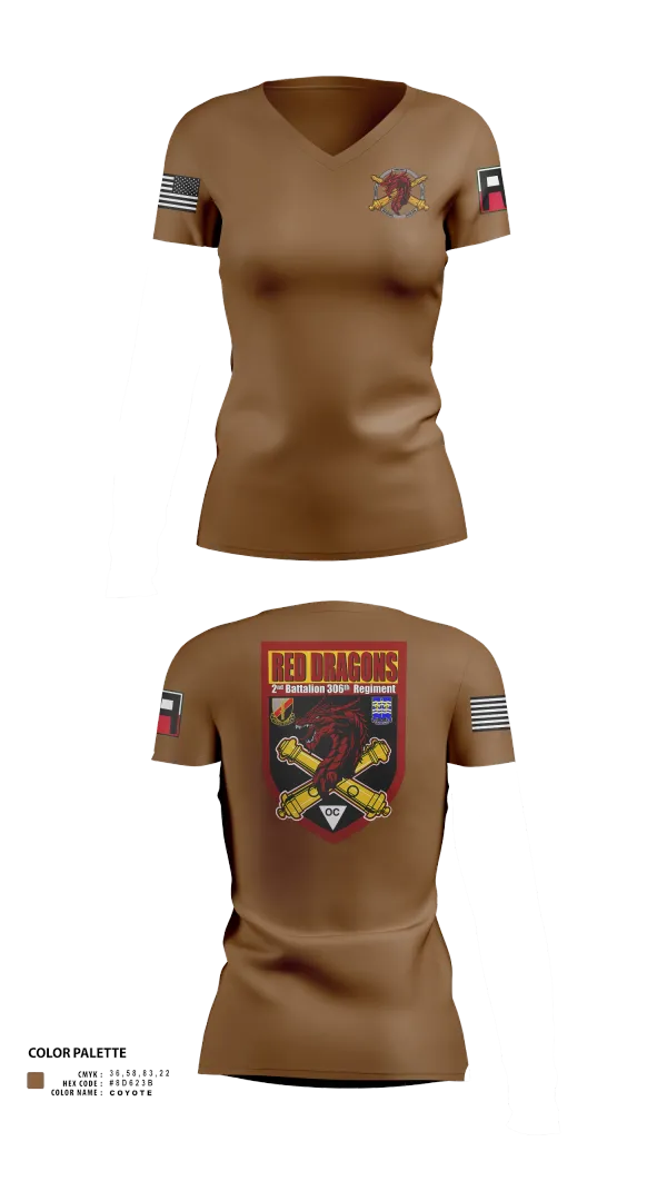 Womens Short Sleeve Vneck Shirt, 2-306th FAR, Army, Teamtime, Team time, sublimation, custom sports apparel, team uniforms, spirit wear, spiritwear, sports uniforms, custom shirts, team store, custom team store, fundraiser sports, apparel fundraiser