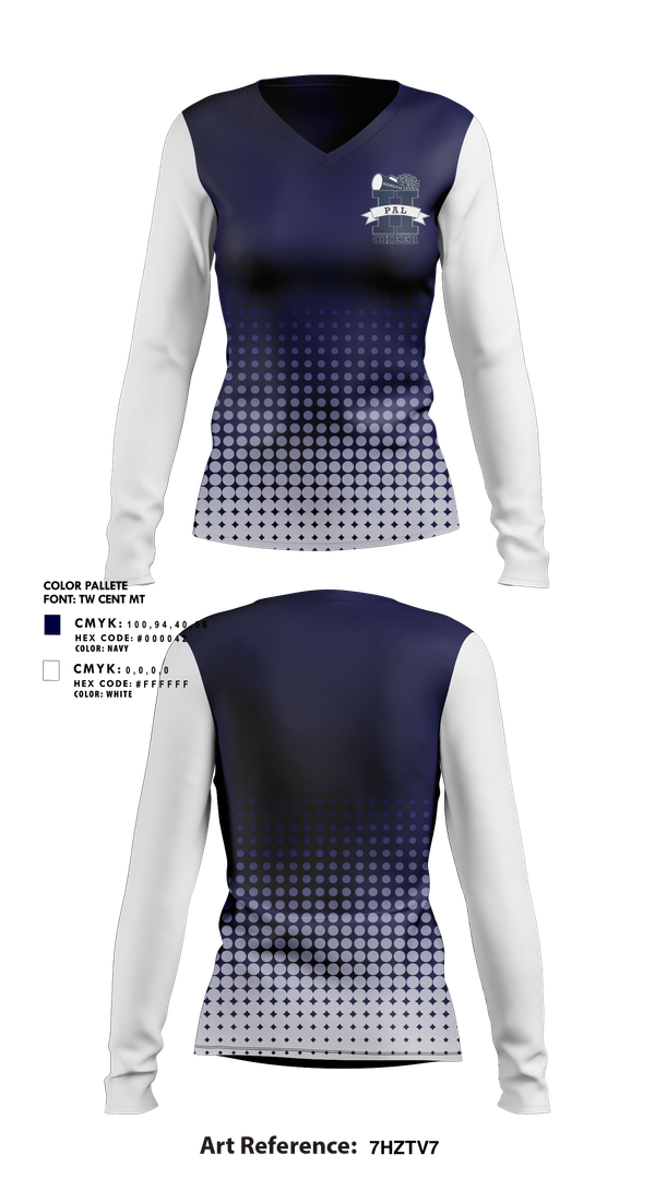 Womens Long Sleeve Vneck Shirt, Hamilton PAL Cheer, Cheer, Teamtime, Team time, sublimation, custom sports apparel, team uniforms, spirit wear, spiritwear, sports uniforms, custom shirts, team store, custom team store, fundraiser sports, apparel fundraiser