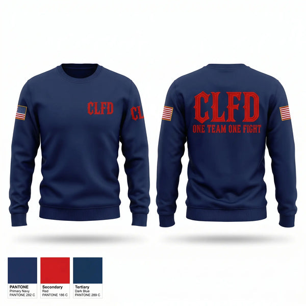 Crew Neck Sweatshirt, CLFD, Fire Department, Teamtime, Team time, sublimation, custom sports apparel, team uniforms, spirit wear, spiritwear, sports uniforms, custom shirts, team store, custom team store, fundraiser sports, apparel fundraiser