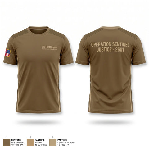 Old School Cotton Feel Shirt, 385 Field Hospital, Army, Teamtime, Team time, sublimation, custom sports apparel, team uniforms, spirit wear, spiritwear, sports uniforms, custom shirts, team store, custom team store, fundraiser sports, apparel fundraiser