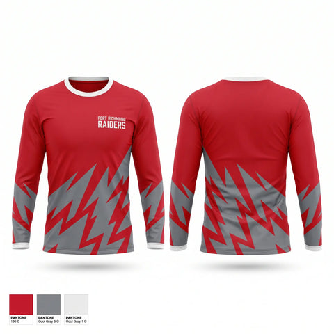 Long Sleeve Performance Shirt, Port Richmond Raiders, Men's Soccer, Teamtime, Team time, sublimation, custom sports apparel, team uniforms, spirit wear, spiritwear, sports uniforms, custom shirts, team store, custom team store, fundraiser sports, apparel fundraiser