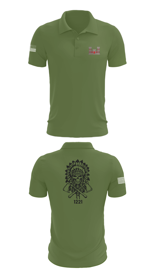 Short Sleeve Performance Polo, 1221st Route Clearance Co., National Guard, Teamtime, Team time, sublimation, custom sports apparel, team uniforms, spirit wear, spiritwear, sports uniforms, custom shirts, team store, custom team store, fundraiser sports, apparel fundraiser