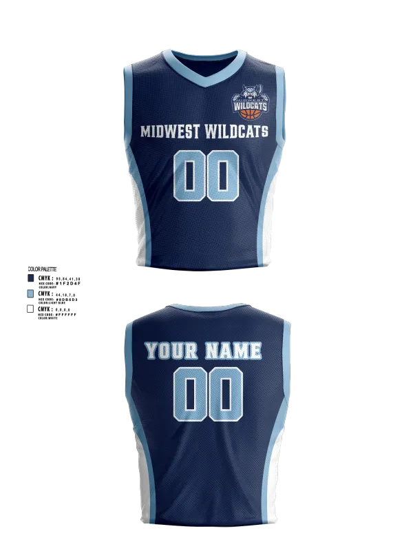 Womens Basketball Jersey, Midwest Wildcats, Women's Basketball, Teamtime, Team time, sublimation, custom sports apparel, team uniforms, spirit wear, spiritwear, sports uniforms, custom shirts, team store, custom team store, fundraiser sports, apparel fundraiser