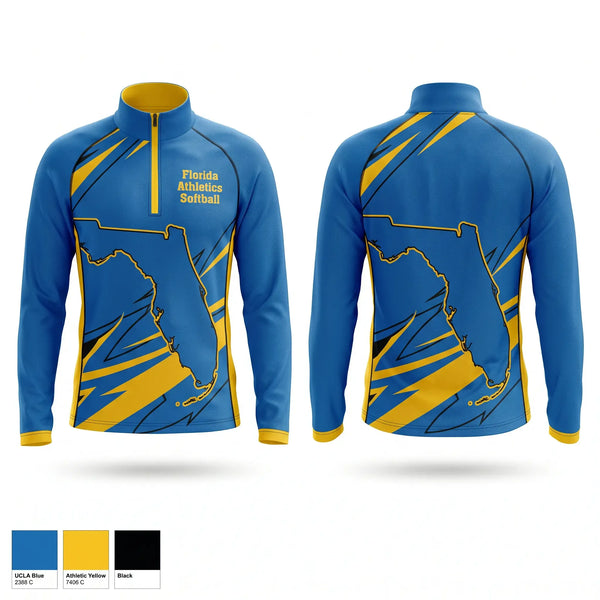 Quarter Zip Jacket, Florida Athletics Softball, Softball, Teamtime, Team time, sublimation, custom sports apparel, team uniforms, spirit wear, spiritwear, sports uniforms, custom shirts, team store, custom team store, fundraiser sports, apparel fundraiser
