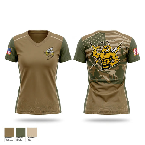Womens Short Sleeve Vneck Shirt, VAQ-138, Navy, Teamtime, Team time, sublimation, custom sports apparel, team uniforms, spirit wear, spiritwear, sports uniforms, custom shirts, team store, custom team store, fundraiser sports, apparel fundraiser