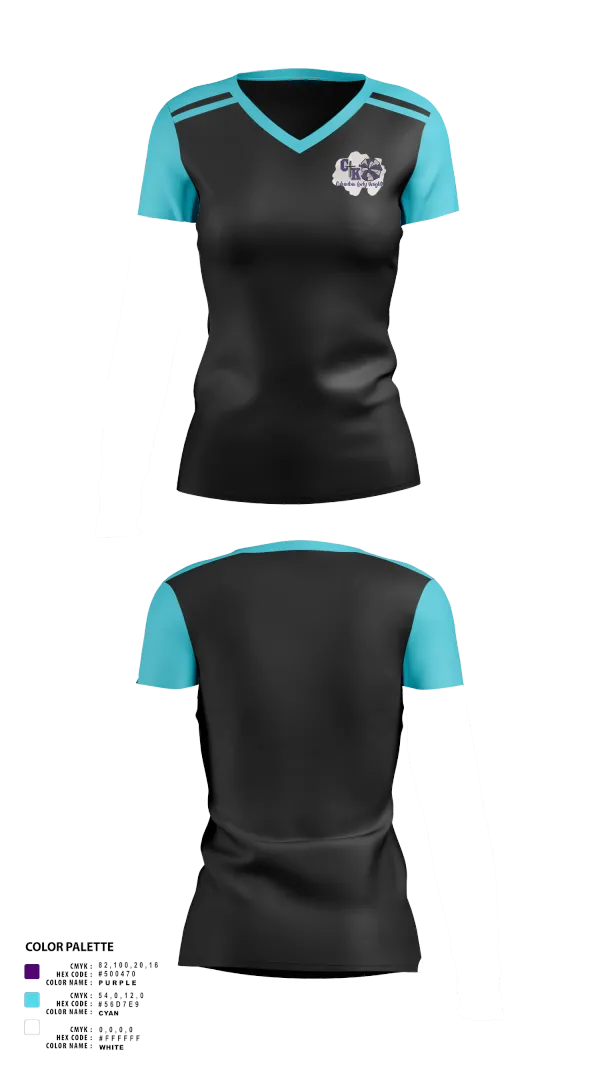 Womens Short Sleeve Vneck Shirt, Columbia Knights Football, , Teamtime, Team time, sublimation, custom sports apparel, team uniforms, spirit wear, spiritwear, sports uniforms, custom shirts, team store, custom team store, fundraiser sports, apparel fundraiser