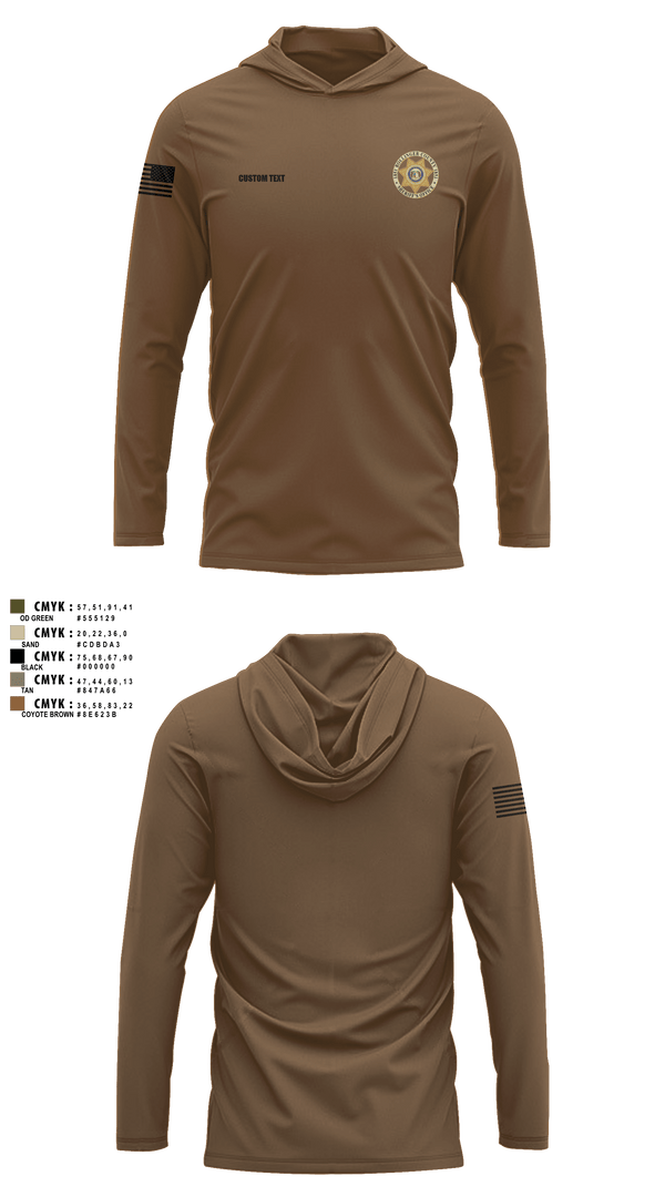 Long Sleeve Performance Shirt with hood, Bollinger County Sheriff’s Office, Police, Teamtime, Team time, sublimation, custom sports apparel, team uniforms, spirit wear, spiritwear, sports uniforms, custom shirts, team store, custom team store, fundraiser sports, apparel fundraiser