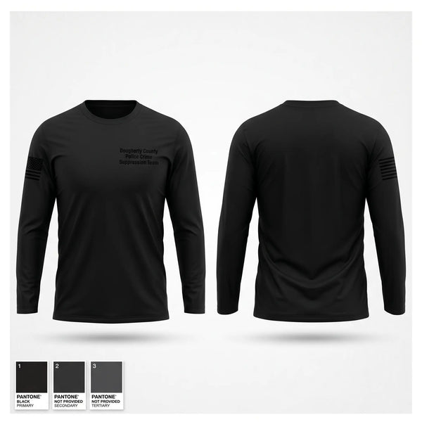 Long Sleeve Performance Shirt, Dougherty County Police Crime Suppression Team, Police, Teamtime, Team time, sublimation, custom sports apparel, team uniforms, spirit wear, spiritwear, sports uniforms, custom shirts, team store, custom team store, fundraiser sports, apparel fundraiser
